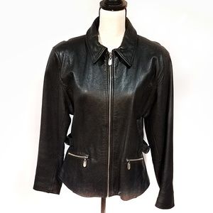 Jones New York Leather Jacket Size Large